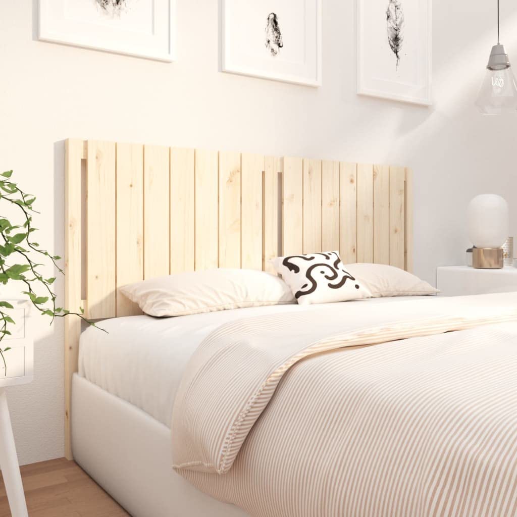 Testiera 165,5 x 4 x 100 cm, in legno massello di pino, design rustico, non trattato, per cornici, camere da letto, camera degli ospiti, effetto naturale