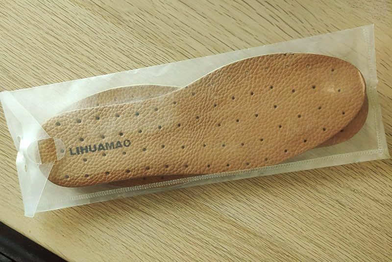 Image of Leather Insole Invisible Increase Insoles 1cm 1.5cm 2cm Height for Casual Sneaker Sport Shoes Men Women (Brown, 9# /10.8''-1cm Height)