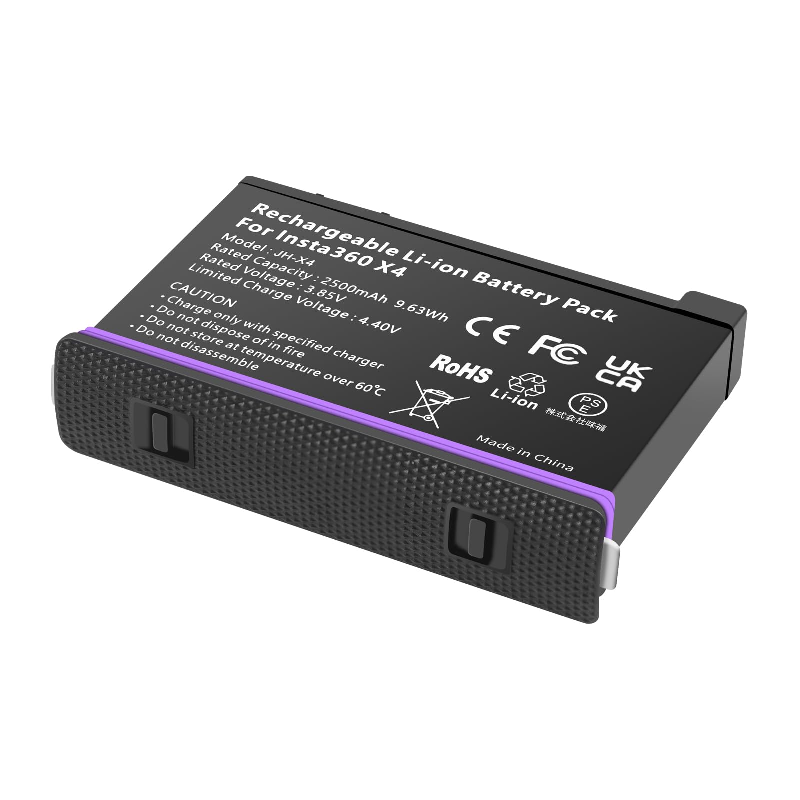 Coolshow Actiecamera, X4-accu, 2500 mAh, 2 stuks en drievoudige laderset voor Insta360 X4-camera