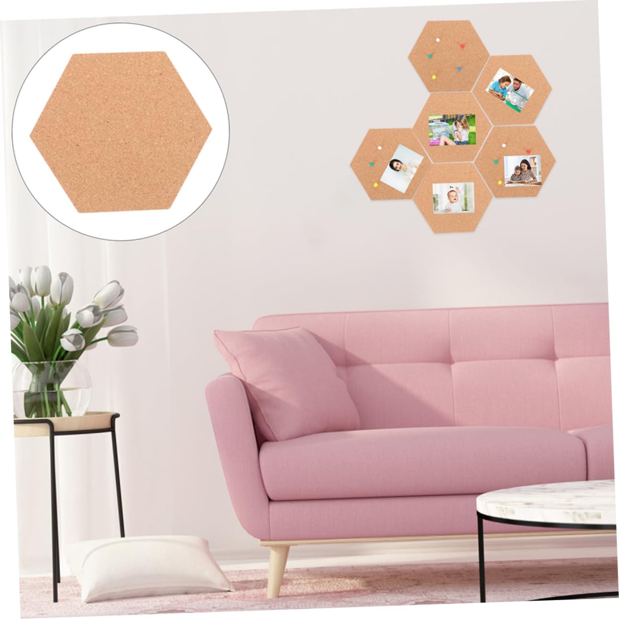 DOITOOL Self-Adhesive Cork Board Cork Board for Wall Pushpins Decorative for DIY Projects