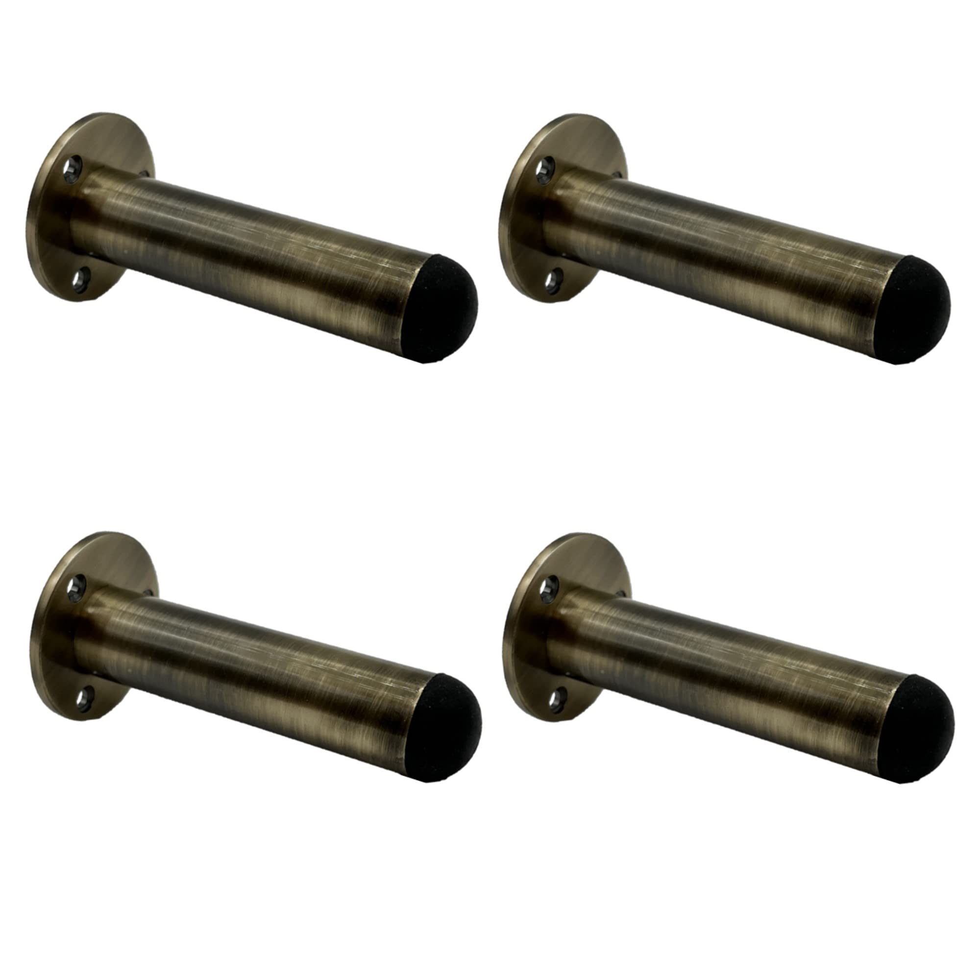 HANDLEZONE® 4 Pack 75mm / 3 inch Projecting Skirting Or Wall Mounted Door Stop - Antique Bronze — image 1