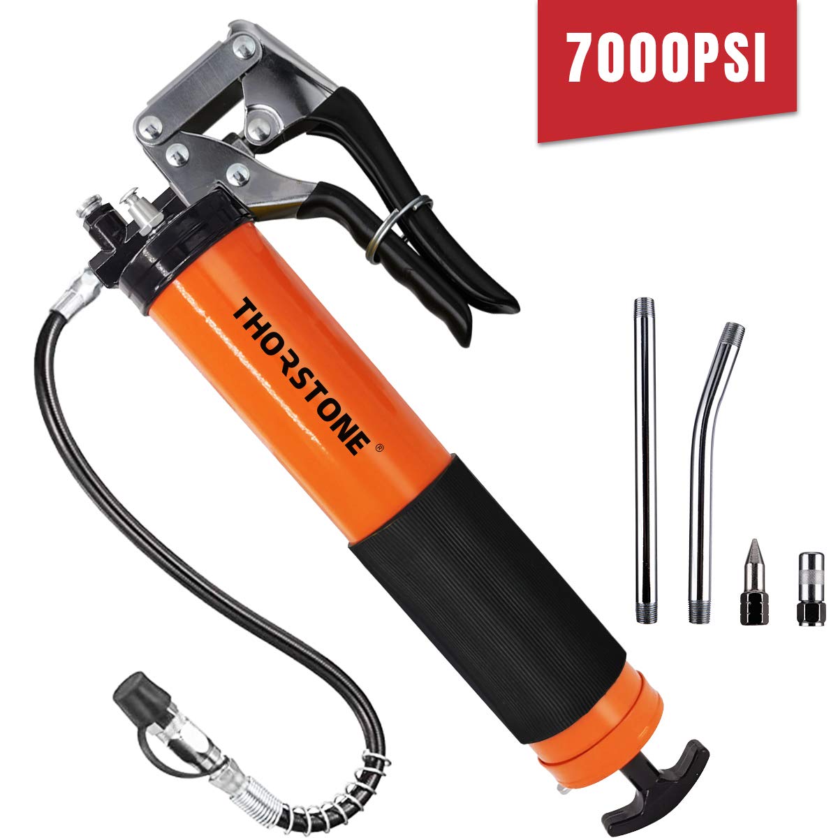 Buy Thorstone Grease Gun Kit7000 PSI,Pistol Grip Design Made of Steel Barrel with