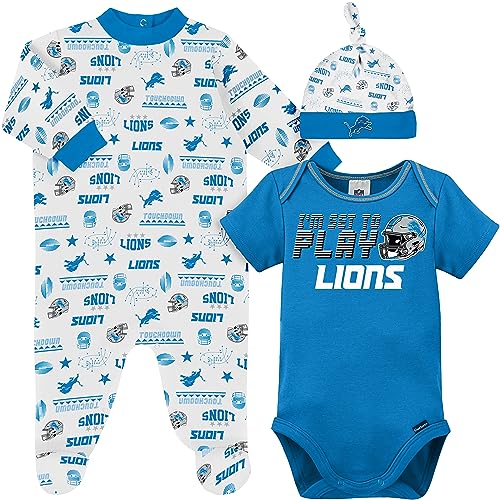 Image of Gerber Unisex Baby NFL Team Footed Sleep and Play and Bodysuit Gift Set