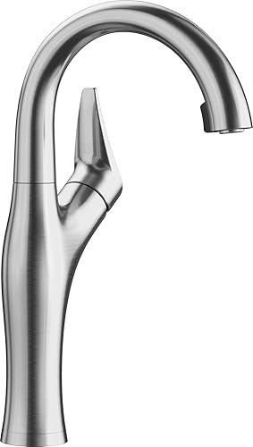 Miniatura 2 de BLANCO 442046 Artona - Barra desplegable de acero inoxidable con 1 mango y grifo de preparación, 13.625 pulgadas de alto x 6.875 pulgadas de