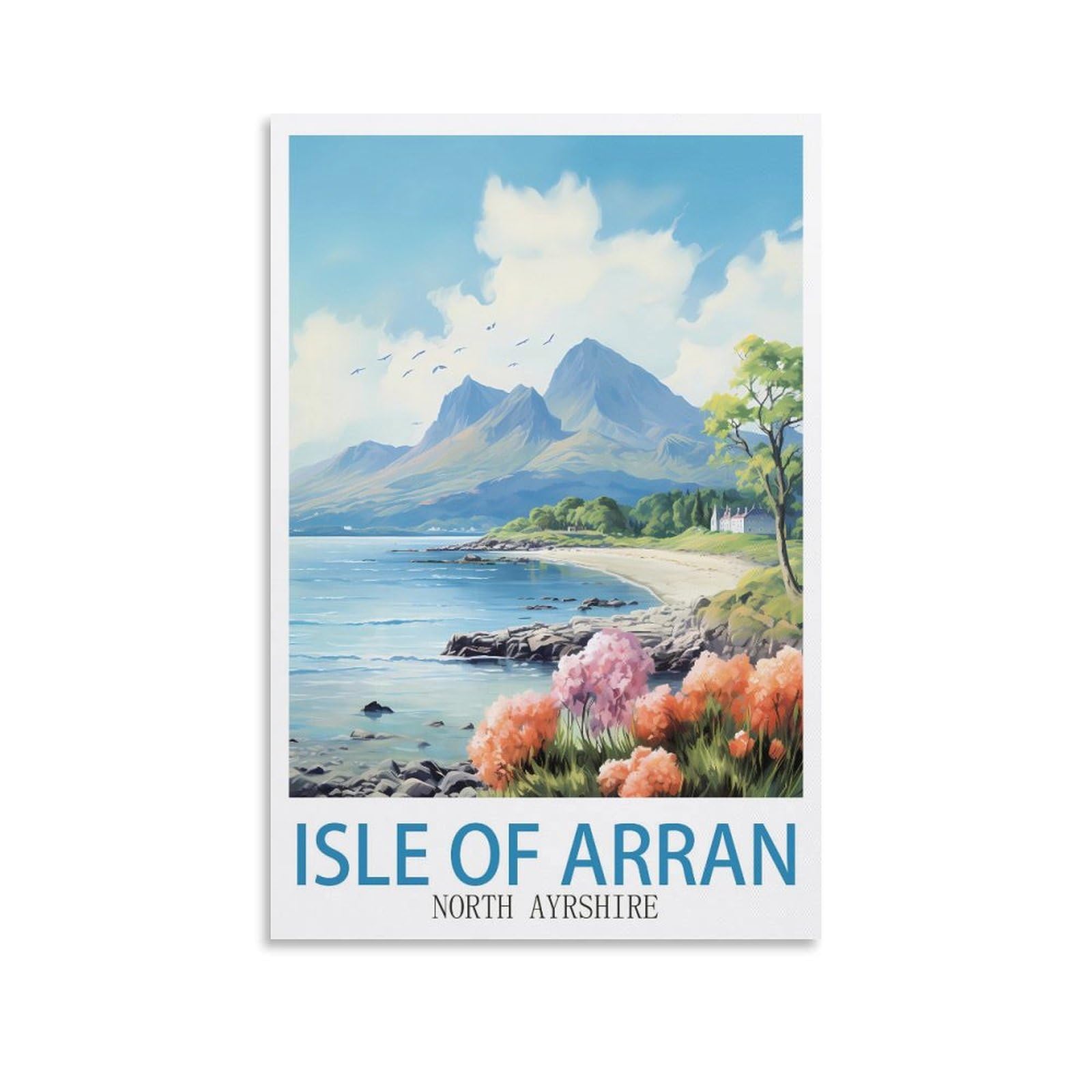 ZBBGGOZ Isle of Arran North Ayrshire Vintage Travel Poster 08x12inch(20x30cm) Canvas Wall Posters And Art Picture Print Modern Family Bedroom Decor