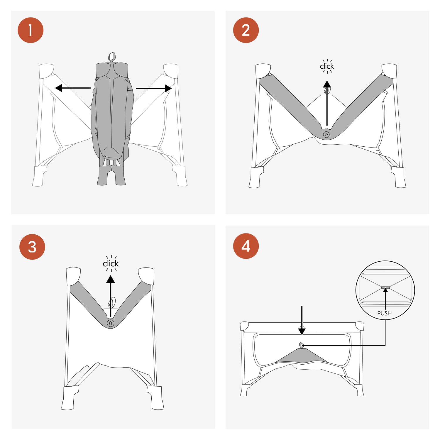 Hauck Lit Parapluie Bébé Sleep N Play Center 120x60 cm - Teddy Grey | Inclus plan à langer, niveau pour nouveau-né, ouverture latérale, roues, sac de transport, pliable, de la naissance à 15 kg