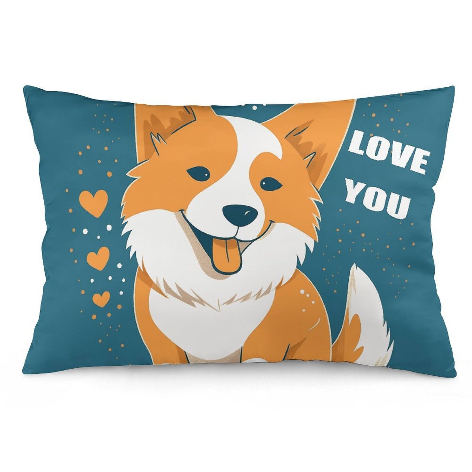 NTVOWPZO 2 Pack Decoration Throw Pillow Covers 12 "x20 Pillowcases Covers Corgi I Love You Pillowcases Modern Farmhouse Home Decor Sofa Cushions Covers for Couch Bed Living Room