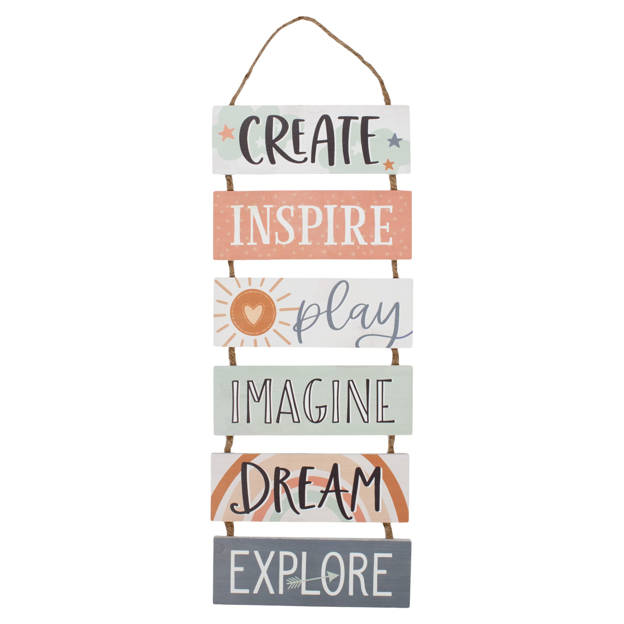 P. Graham Dunn Create Inspire Green 26 x 10 Pine Hanging Rope Ladder Sign