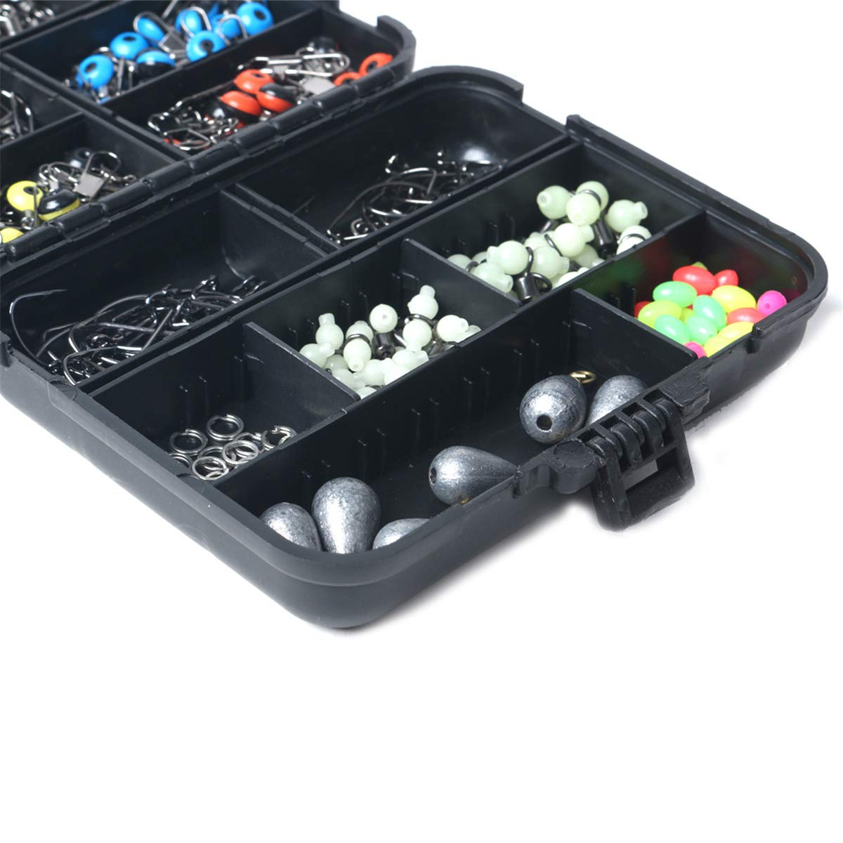 Lot de 251 accessoires de pêche avec perles et crochet pivotant