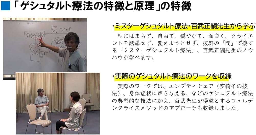 百武正嗣DVD (エンプティ・チェアはこう使う!、ゲシュタルト療法の特徴