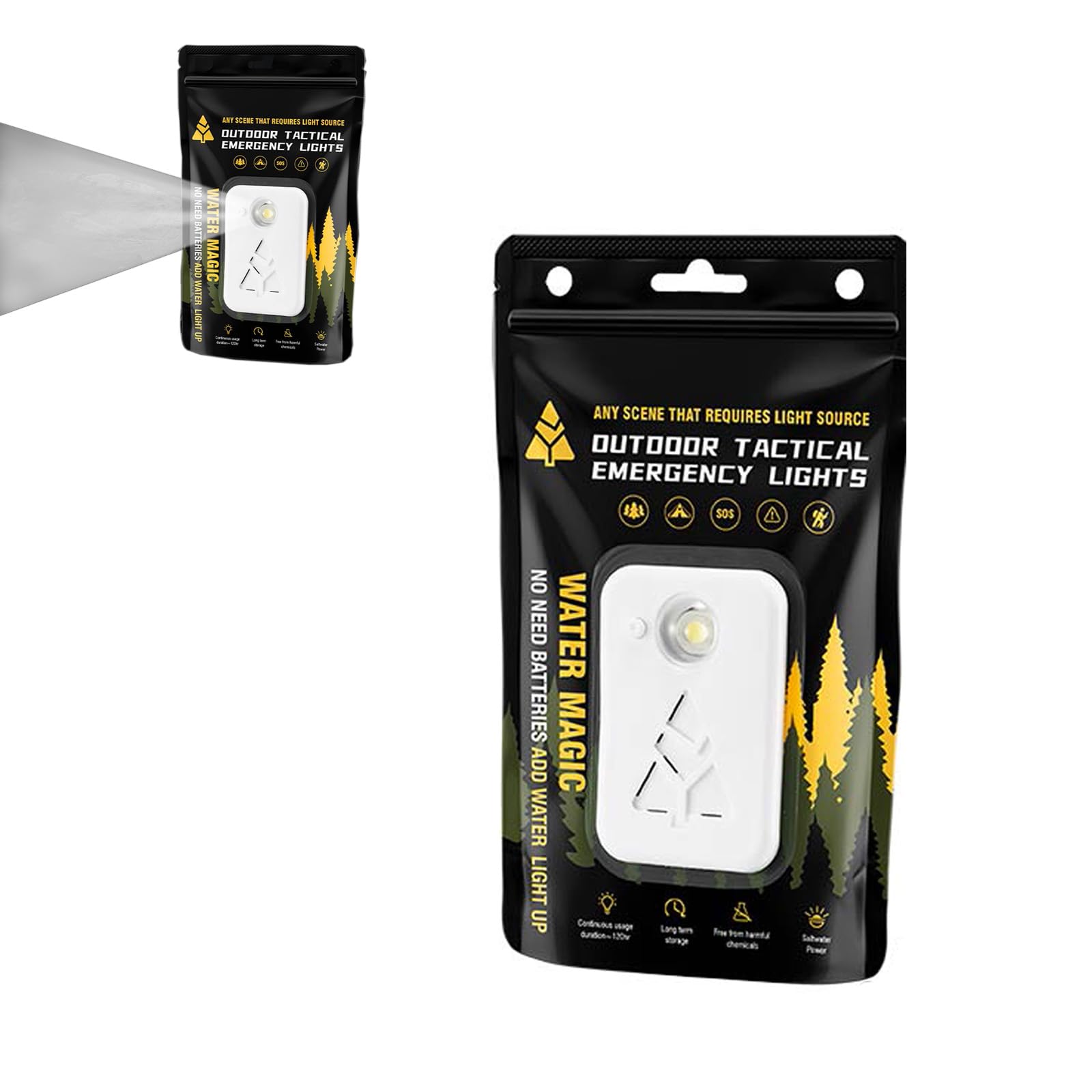 Salt Water Light Bag Portable Emergency Lamp 120 Hours Battery Free LED Lights Hydro-Powered Survival Gear Power Outages for Outdoor Activities Night Fishing Camping (1,Convenient)