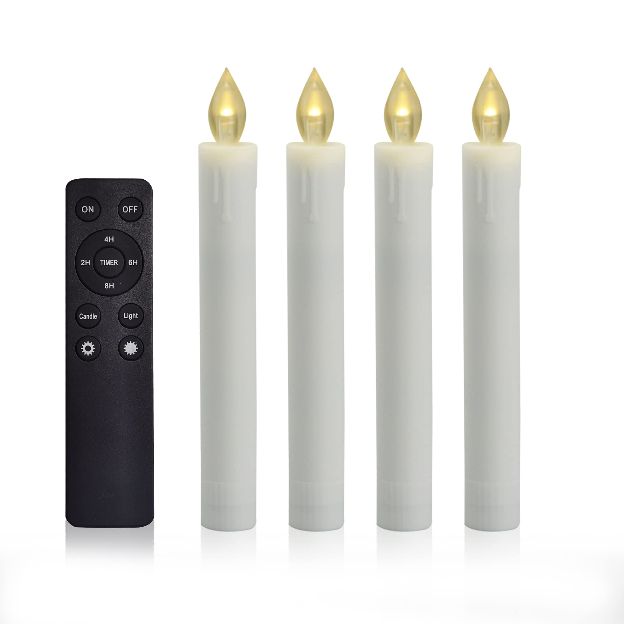Buy Battery Operated Taper Candles with Remote and Timer, Realistic ing