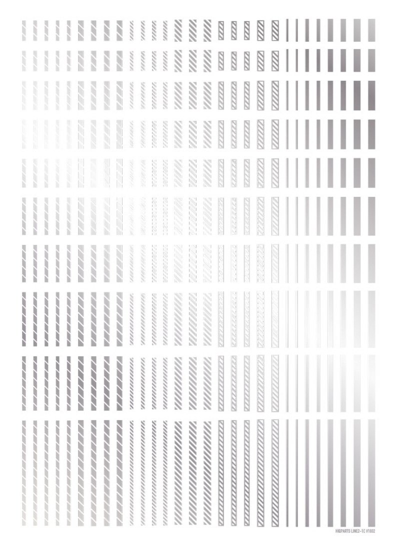 Haikyu Parts LINED02-SIL Line Decal 2, Silver, 1 Piece, Plastic