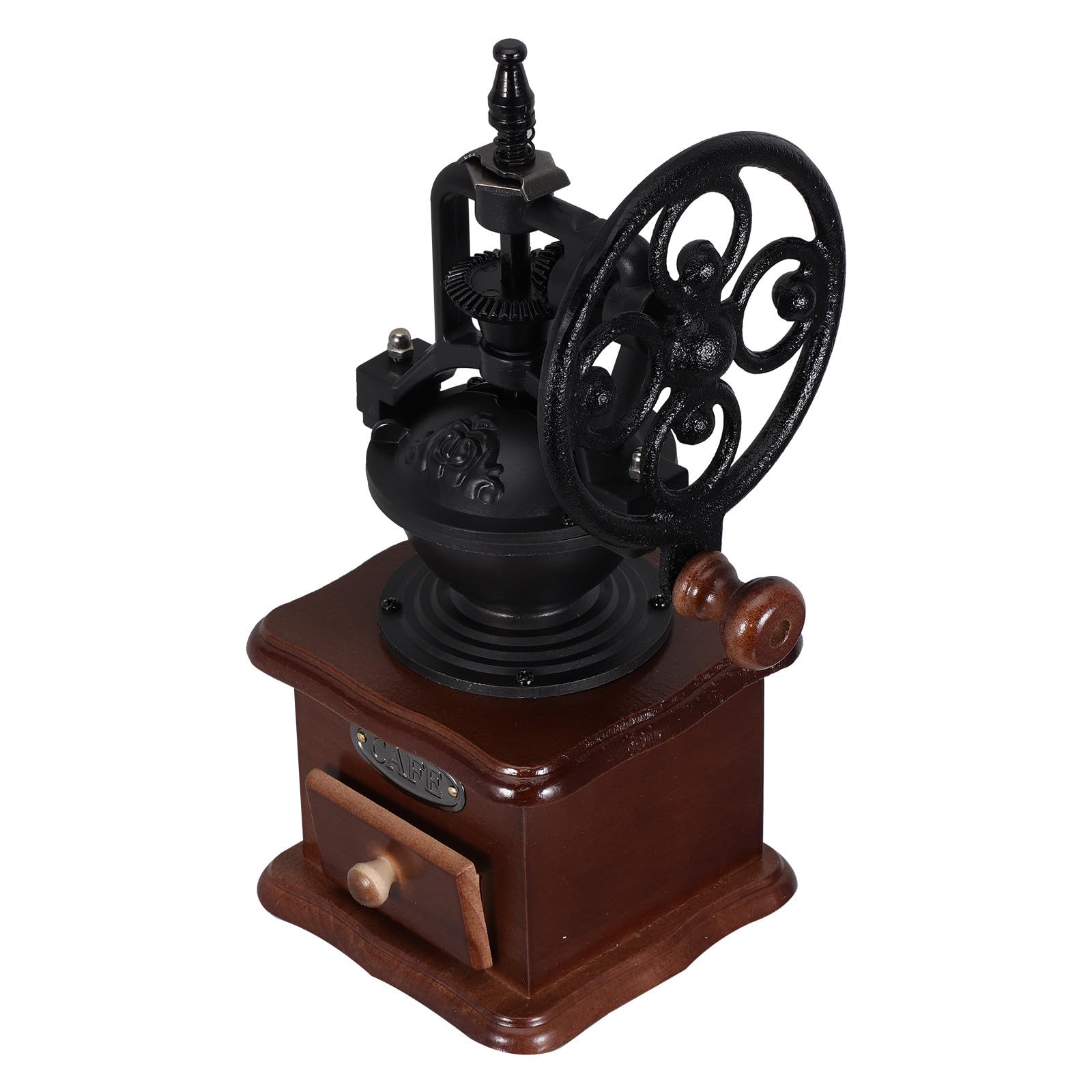SHINEOFI Molinillo de Café Manual Vintage Manivela de Madera, Mecanismo Cerámico Lavable, Tamaño Compacto para Granos de Café en Grano, Adecuado para Uso Doméstico y Portable