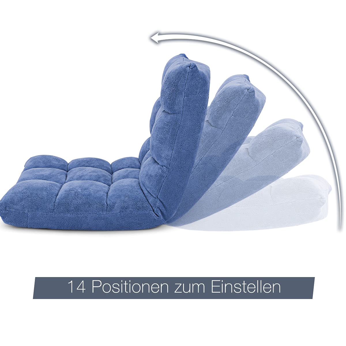 GOPLUS Bodenstuhl, Bodensofa mit Rückenlehne, Bodensessel mit Schlaffunktion, Floor Chair, Lazy Sofa, Meditationsstuhl für Wohnzimmer & Balkon (Blau)