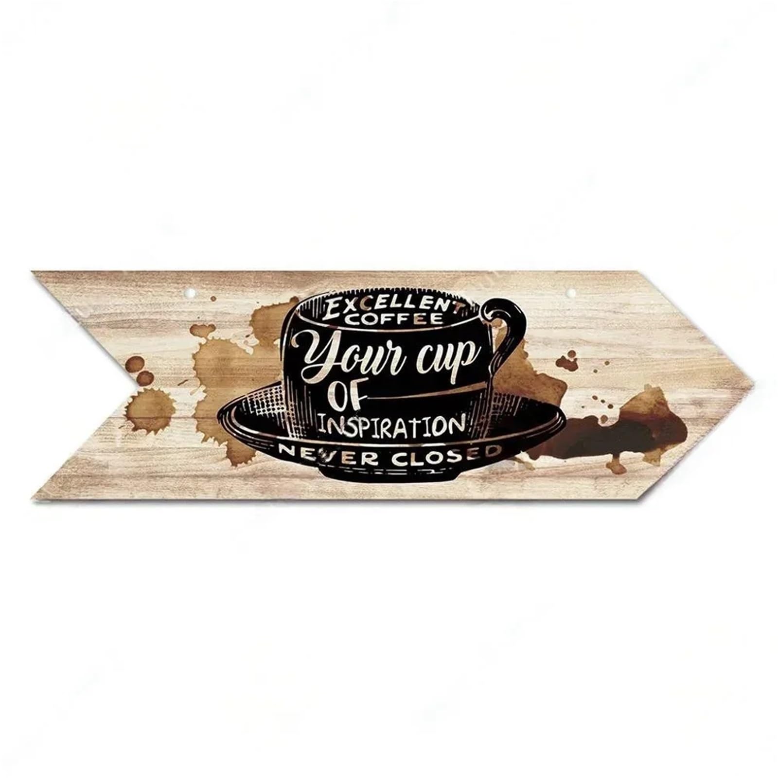 Vintage Arrow Sign Wood Wall Plaque Idea Panel For Cafe Decoration Irregular Hanging Coffee Wooden(Color4,24.5x8cm)