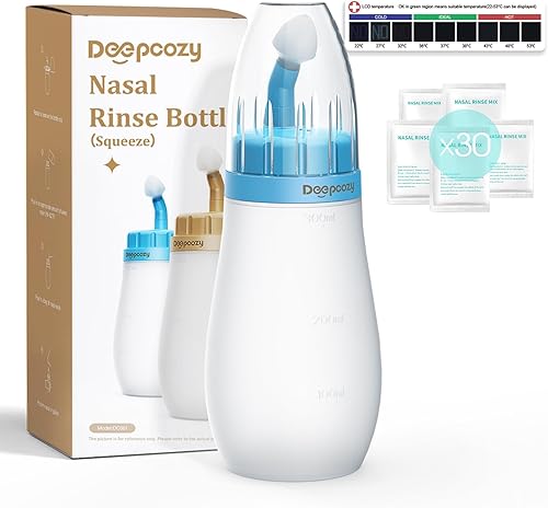 Neti Pot - Kit de enjuague sinusal, olla de malla de silicona de punta suave para botella exprimible sinusal, limpiador de lavado de nariz, enjuague