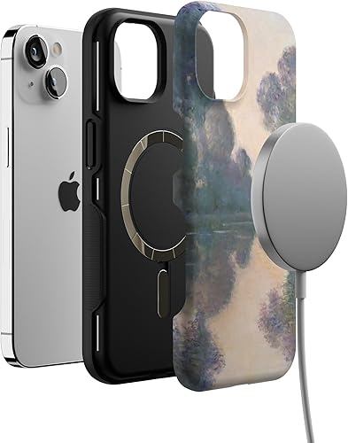 Vista 955 de Casely Funda para iPhone 13 Compatible con MagSafe Color Splash de medianoche Funda retro abstracta Color de medianoche Splash Abstracto