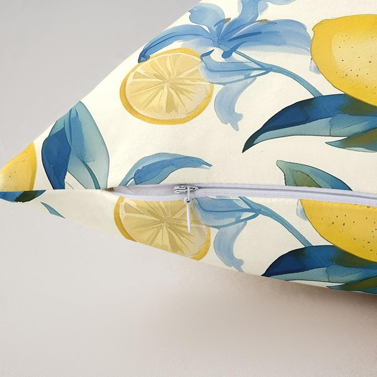 jejeloiu Watercolor Lemon Throw Pillow Covers Set of 4 for Kids Boys Girls Floral Botanical Cushion Case 16 x 16-Inch Tropical Fruit Decor Pillowcase Summer Theme Bedroom Decor