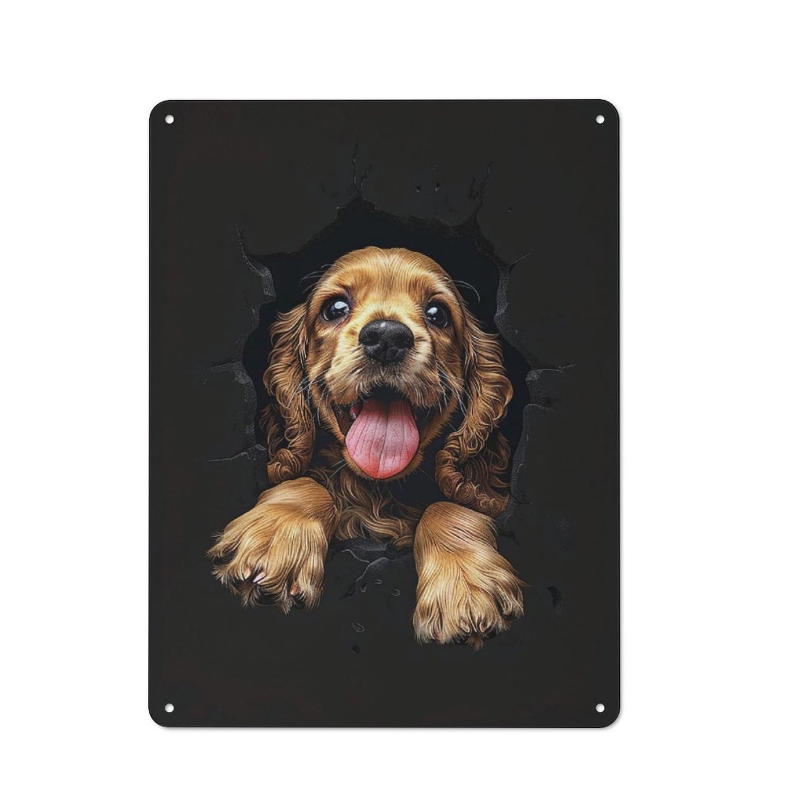 Junmoney Cocker Spaniel Metal Plaque 40X30cm With For Hallway Wall, Retro Decor, For Wall Display Collectors