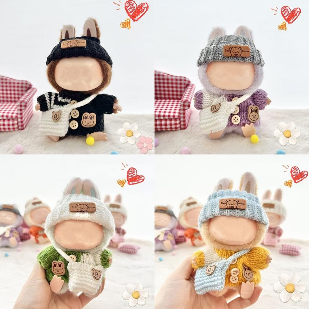 Vêtements pour Labubu (sans poupée) – Accessoires de designer exquis de luxe pour labubu, ensemble de 3 pièces chapeaux pour accessoires Labubu de 17 cm, cadeaux créatifs pour les fans de garçons Vêtements pour Labubu (sans poupée) – Accessoires de designer exquis de luxe pour labubu, ensemble de 3 pièces chapeaux pour accessoires Labubu de 17 cm, cadeaux créatifs pour les fans de garçons