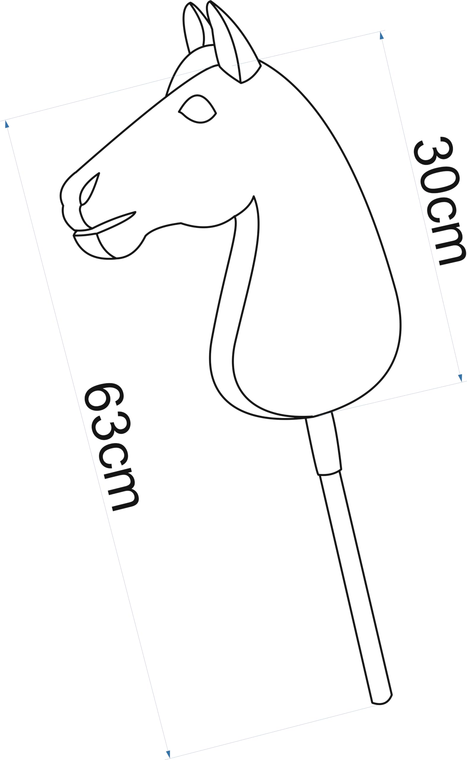 Hobby Horse Chestnut + Stick + Grullo Halter + Reins + Tether