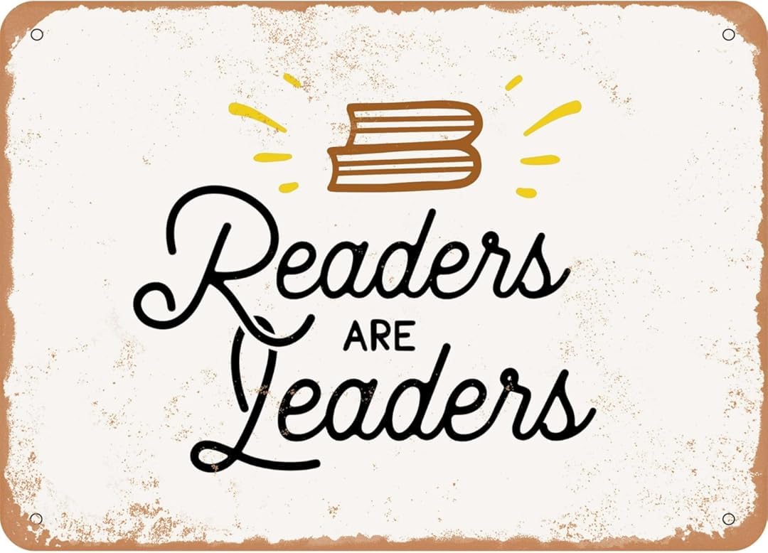 Readers Are Leaders Wall Art Decor Plaque for Cafe Farm Fishing Garage Garden Yard Tin Sign 8x12 Inch