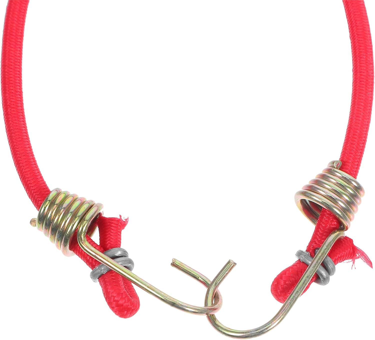 6pcs Mini Red Elastic Bungee Cords with Metal Hooks, Heavy Duty Small Rubber Strap Ties for Bike, Camping, Luggage Fastening and Outdoor Cargo Securement