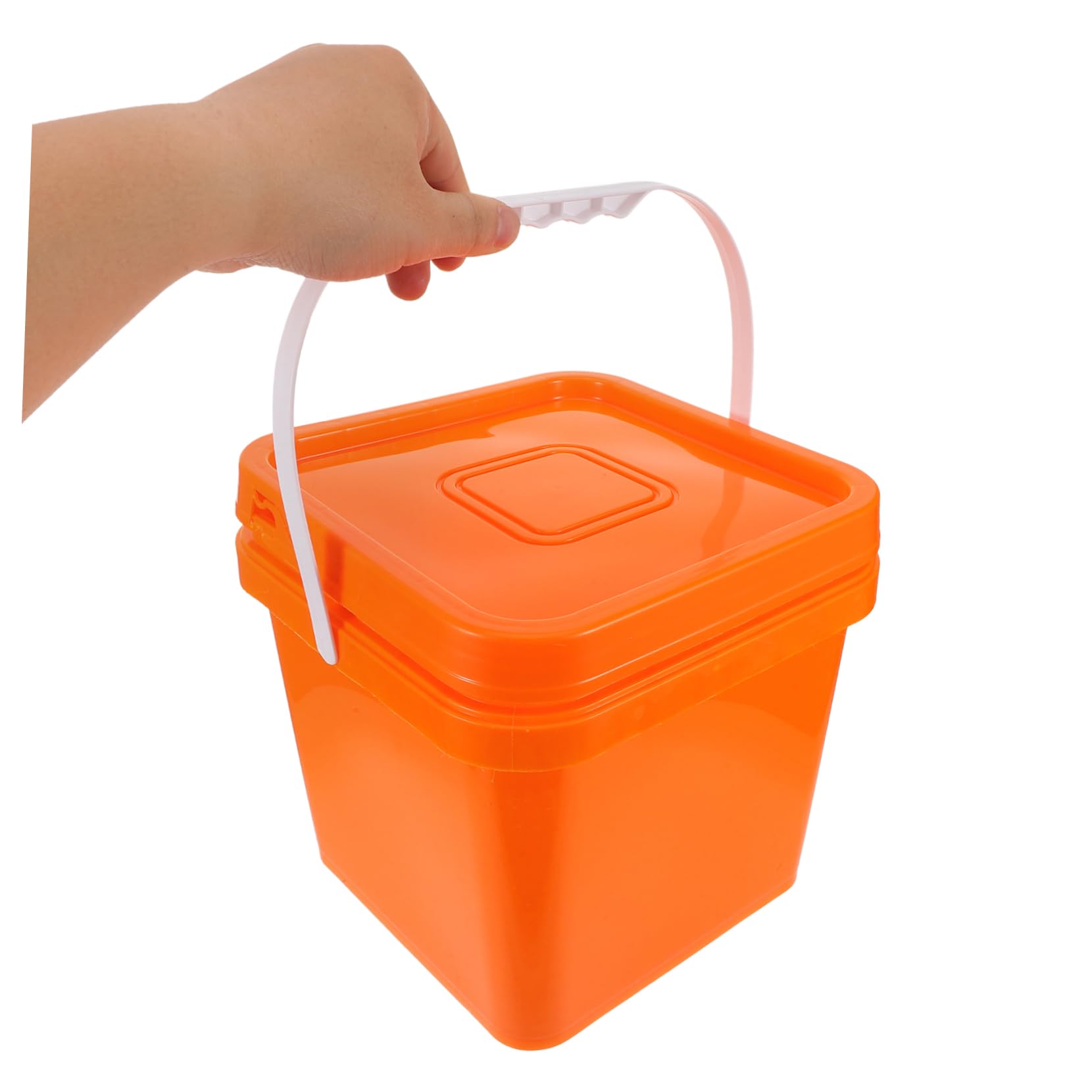 Seau carré avec couvercle et poignée - Seau de peinture en plastique pour peintre - Seau réutilisable pour le stockage de la peinture de l'eau - Récipient de peinture pratique pour