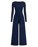 Jumpsuits For Women One Piece Outfits Long Sleeve Stretchy Knit Wide Leg Pants Womens Jumpsuit Fall Clothes 2025
