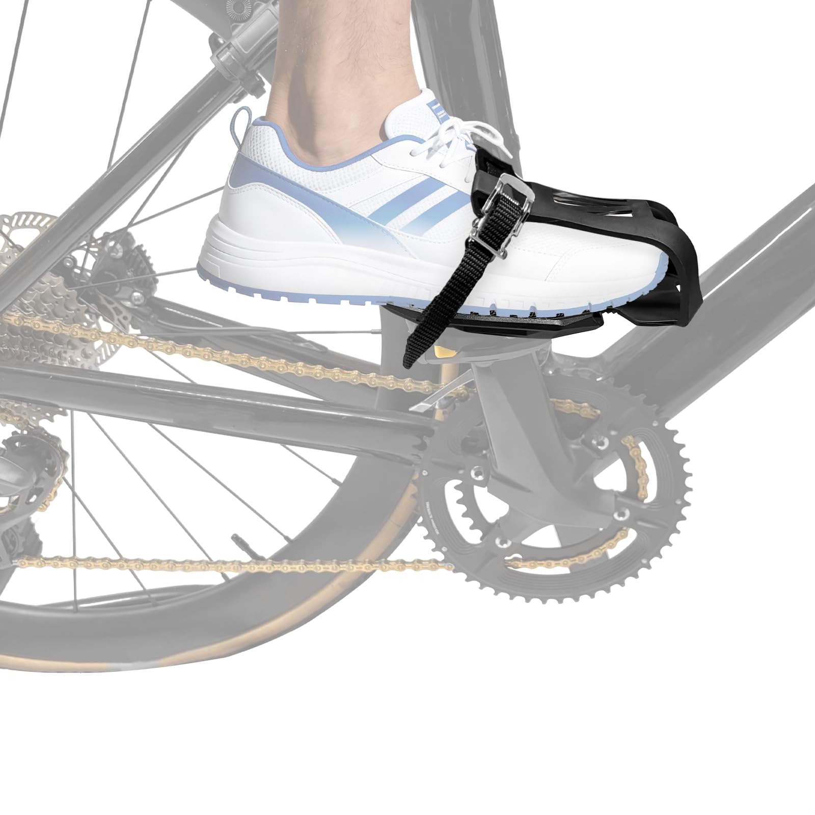 AEYINO Bike Pedals with Toe Cages & Straps - Fits Indoor Exercise Bikes