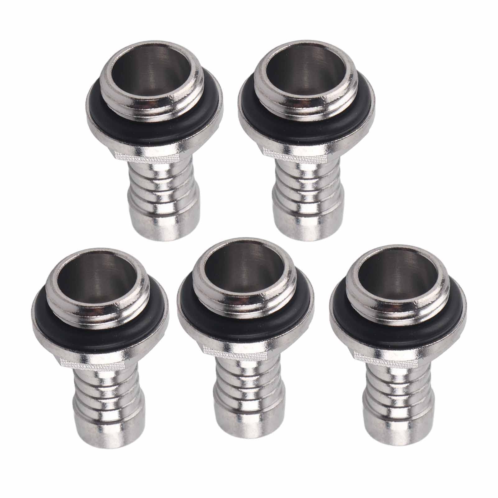 6 Raccordi A Pagoda Per Raffreddamento Ad Acqua PC - Filetto G1/4, Diametri 5.5-11mm, In Acciaio Inox Cromato - 2