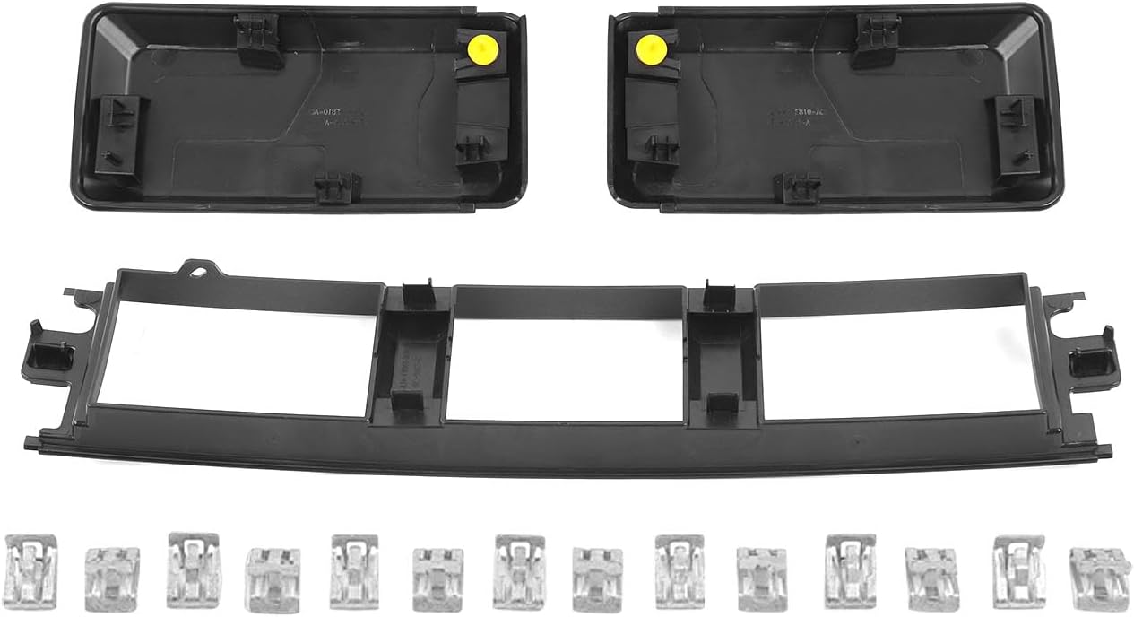 Front Bumper Cover Lower Grille Trim Panel Cover Trim End Kit Fit For 2018-2020 Ford F150, Black
