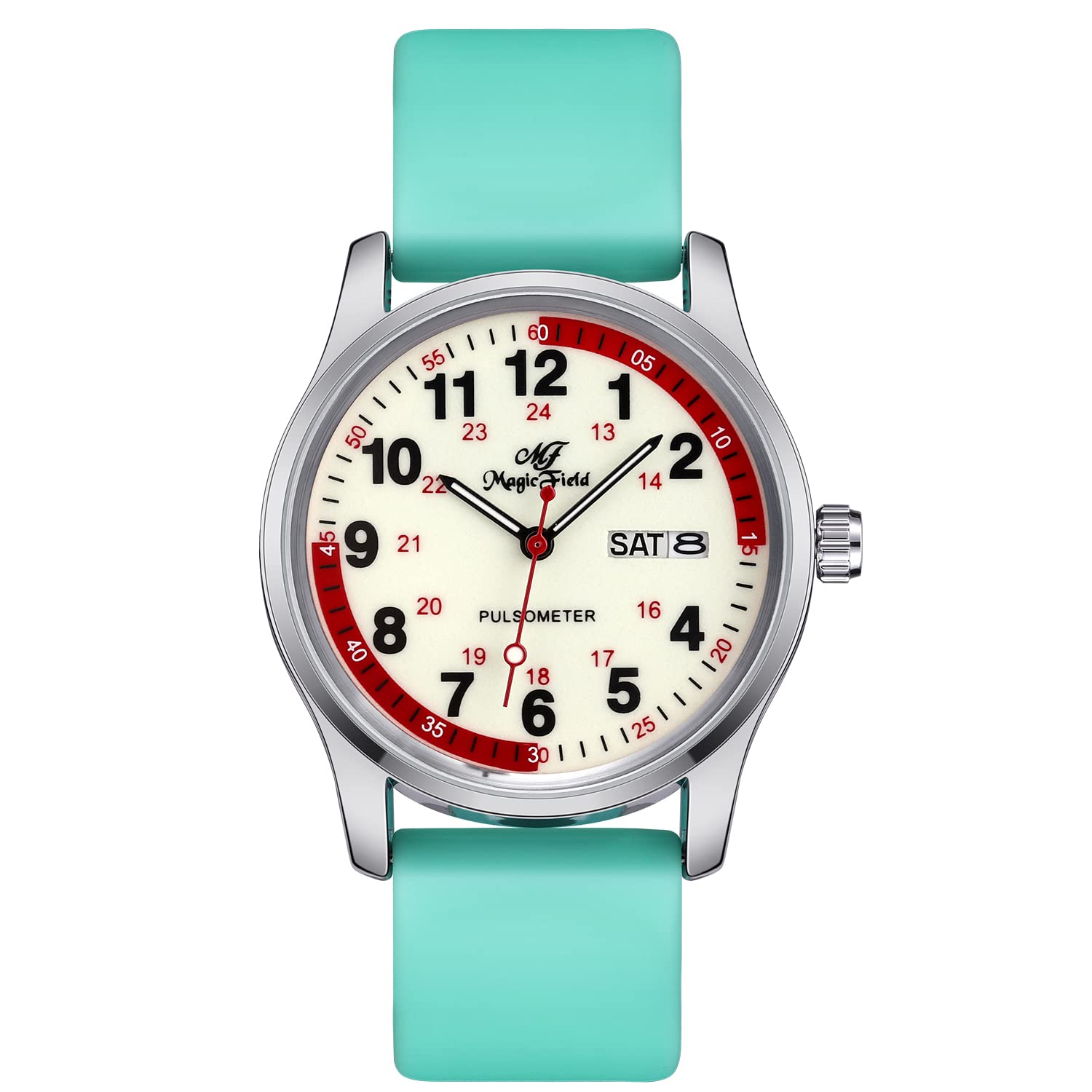 SIBOSUNWrist Watch Nurse Watch Easy to Read Watches for Medical Students, Nurse, Doctors, Quartz Analog Second Hand Luminous Waterproof Silicone Straps Quick Release Watch for Men Women