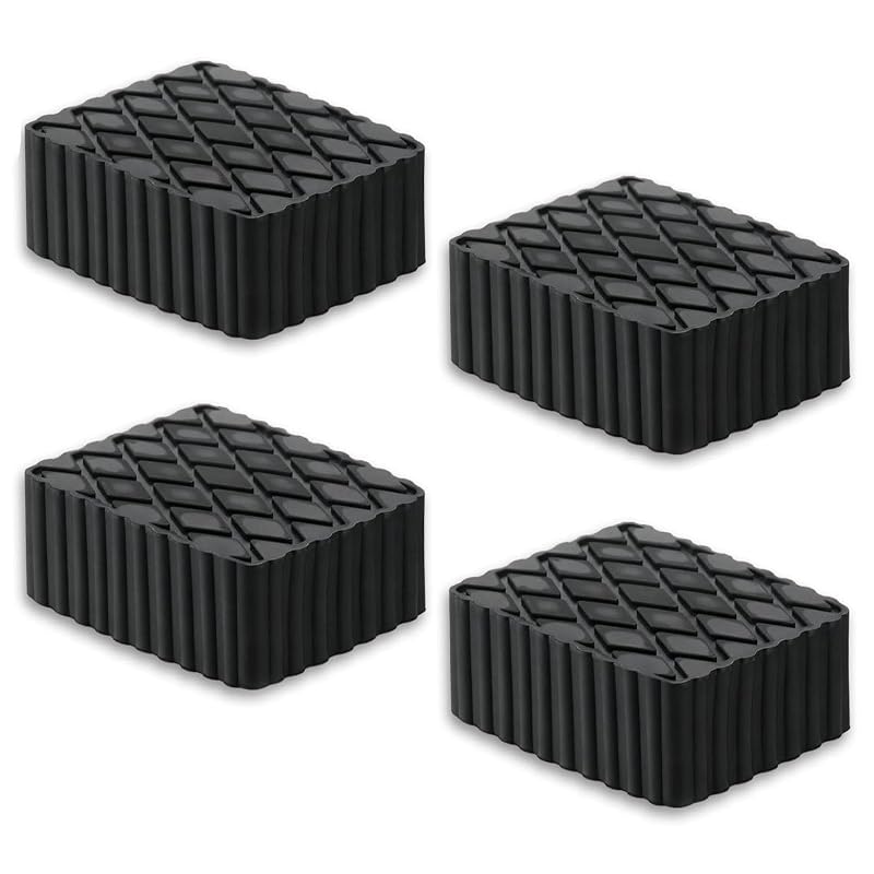Kit com 4 blocos de borracha para macaco de piso AutGuangel, antiderrapantes, 16,0 x 12,1 x 5,1 cm