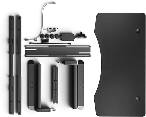 Miniatura 22 de Escritorio eléctrico de pie de 55 x 28 pulgadas, altura de doble motor ajustable, estilo moderno, negro mate, rectangular, 55 pulgadas de largo x 28