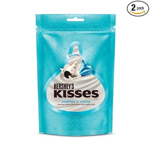 HERSHEY'S Kisses Cookies N Creme Pouch ( 2*100 G), 2 X 100 Gram - Chocolate