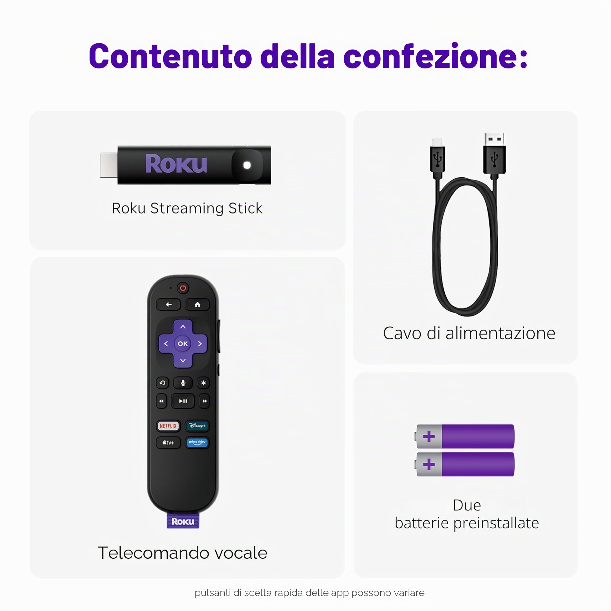 Roku® Streaming Stick™ 2025 - Dispositivo di streaming HD Roku per TV con telecomando vocale - TV gratuita e in diretta