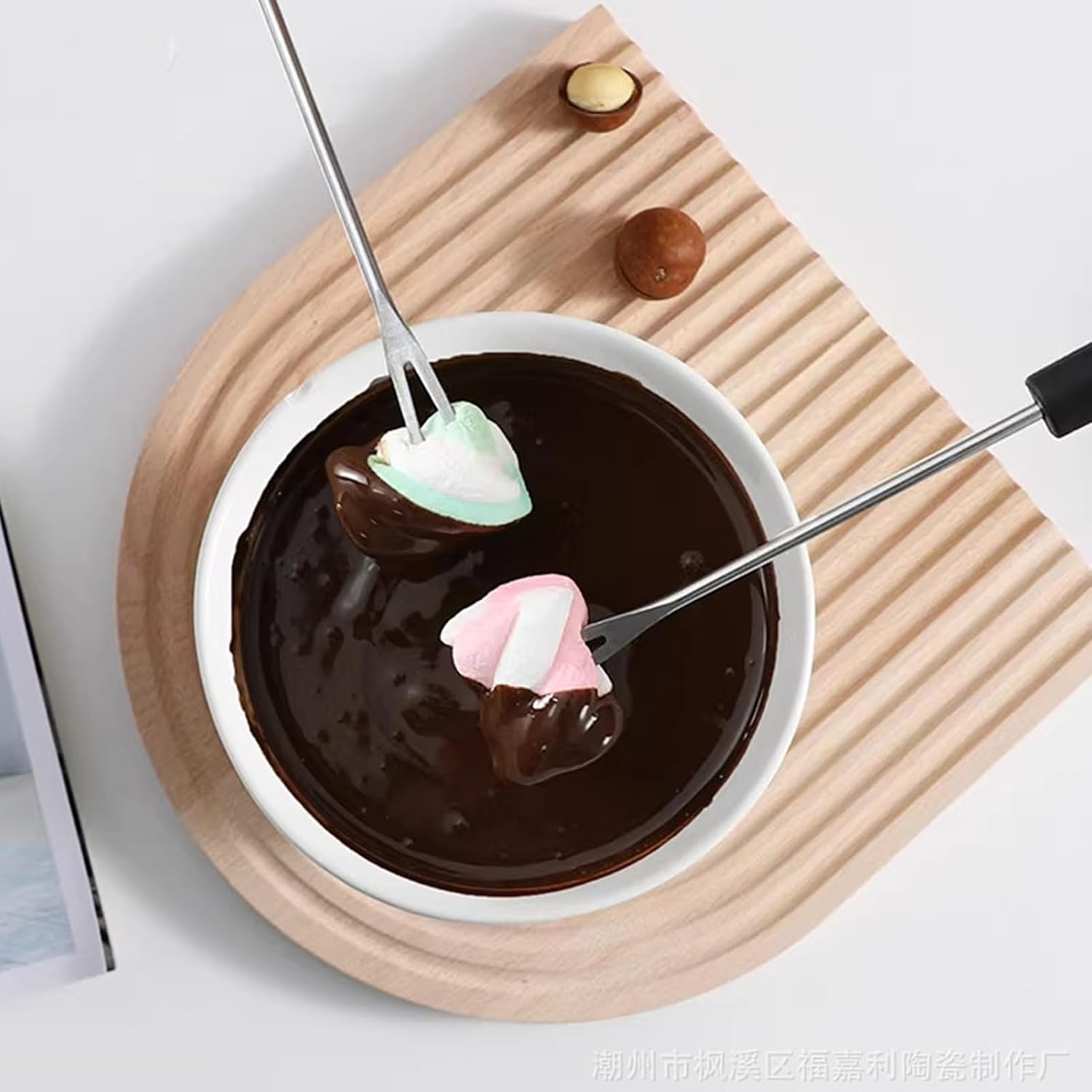 Personal Fondue Mugs 220ml Portable Mini esserts Fondue Pot with Fork