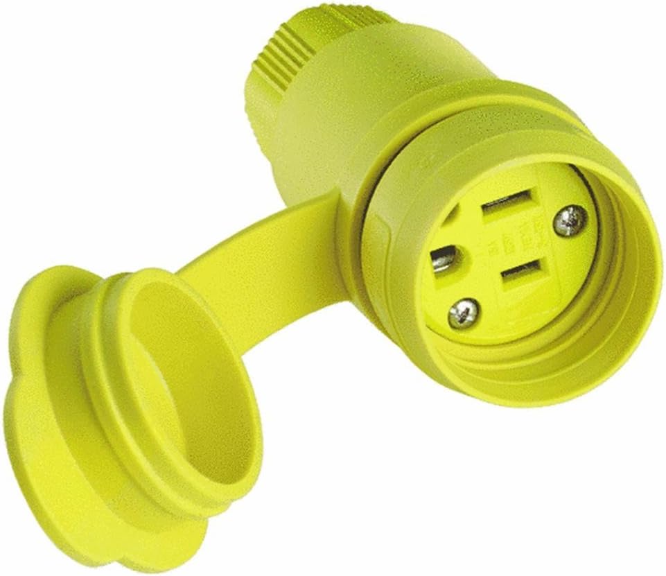 Cooper Wiring Devices 15W47-K 15-Amp 2-Pole 3-Wire 125-Volt Industrial Grade Connector, Yellow