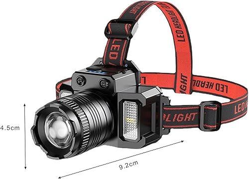 Miniatura 3 de Alto brillo mecha faro distancia zoom Ciclismo linterna USB recargable LED lámpara de cabeza con 4 modos de luz de advertencia de seguridad al aire