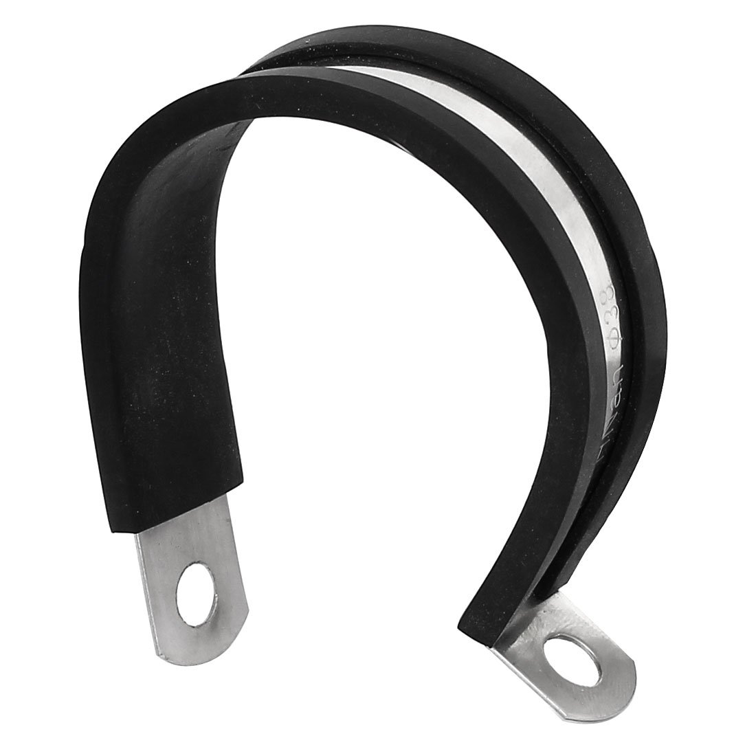 Aexit 38mm Dia Clamps EPDM Rubber Lined P Clips Cable Hose Pipe Clamps Strap Clamps Holder 5pcs