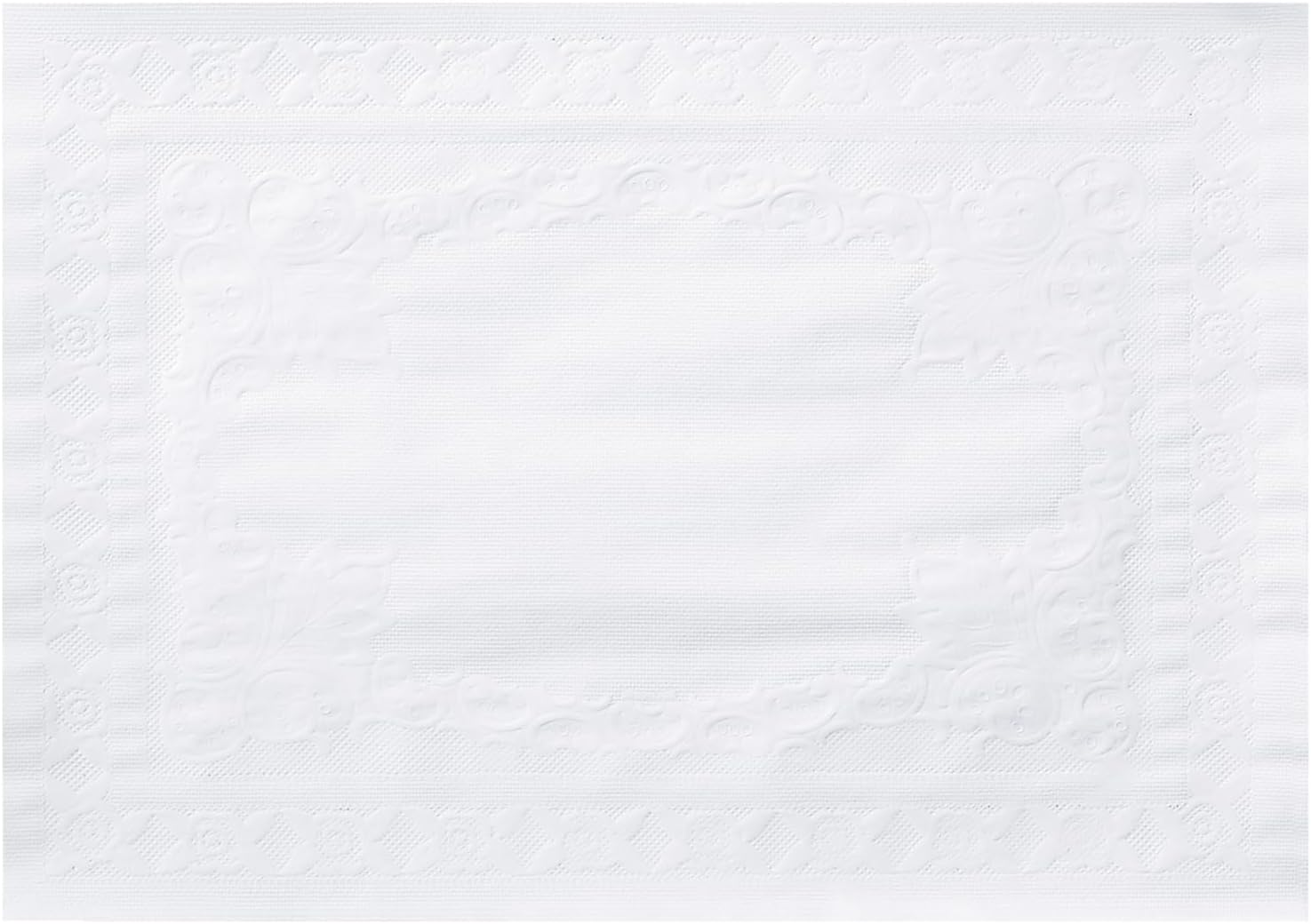 Hoffmaster 601SE1014 14" Length x 10" Width, White Classic Embossed Straight Edge Placemat (Case of 1,000), 10" x 14"