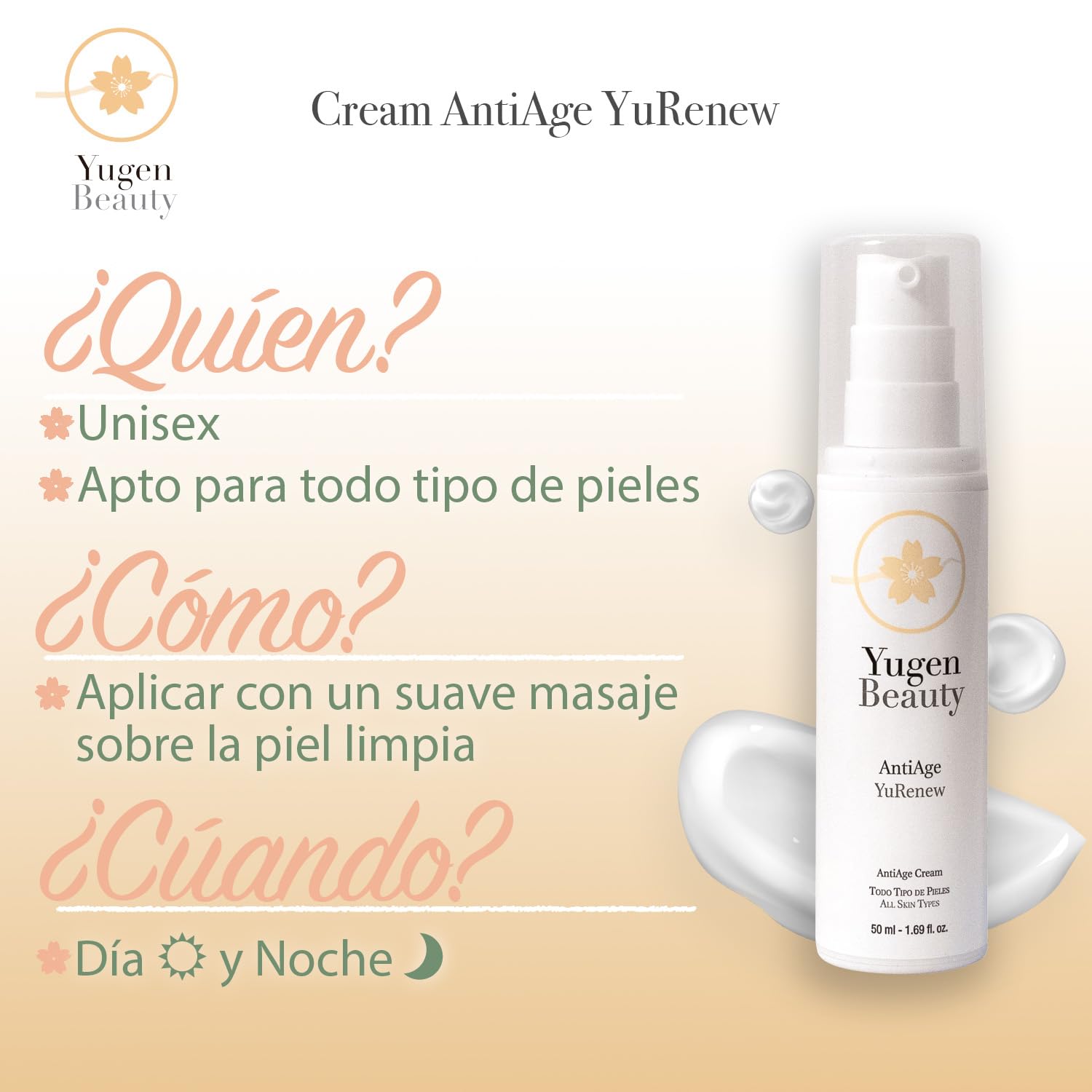 Krem do twarzy przeciwzmarszczkowy Kobieta/Mężczyzna 7 aktywnych zasad - AntiAge Cream YuRenew | Wypełniacz Głębokie Zmarszczki | Krem przeciwzmarszczkowy Ujędrniający Dzień Na Twarz, szyję i Dekolt |