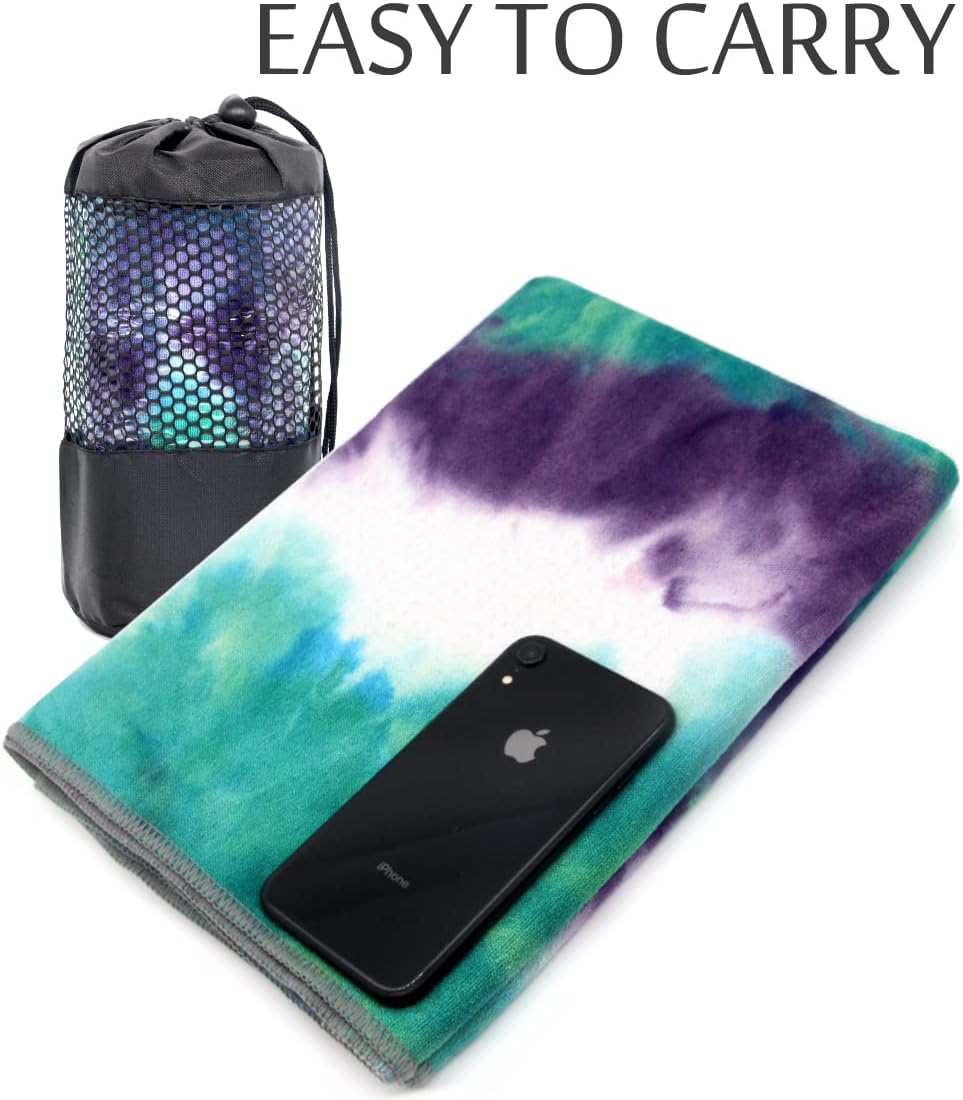 Yoga Towel Green & Purple & White | Yoga Towel Green & Blue (Bundle)