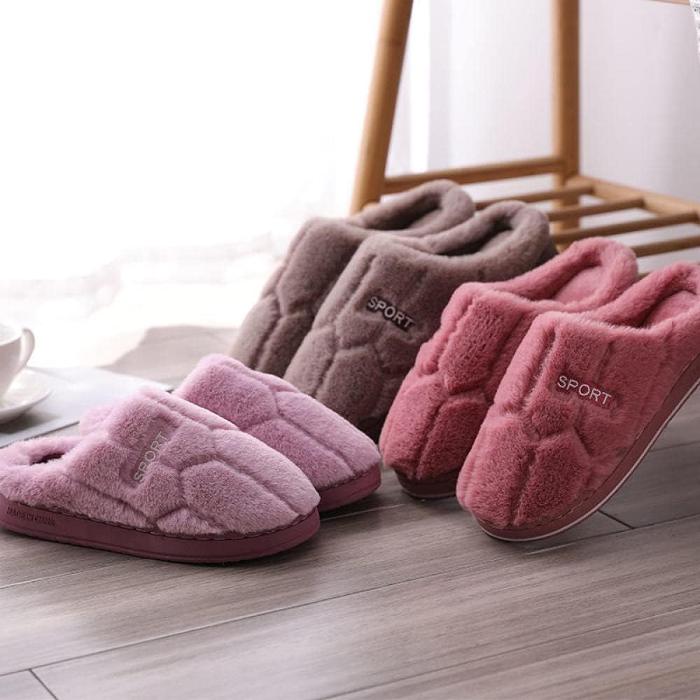 Diabetic Slippers,Anti-Slip Warm Confinement Shoes, Thick Plush Shoes for Pregnant Women-Brown_42-43,Anti-Skid Rubber Sole