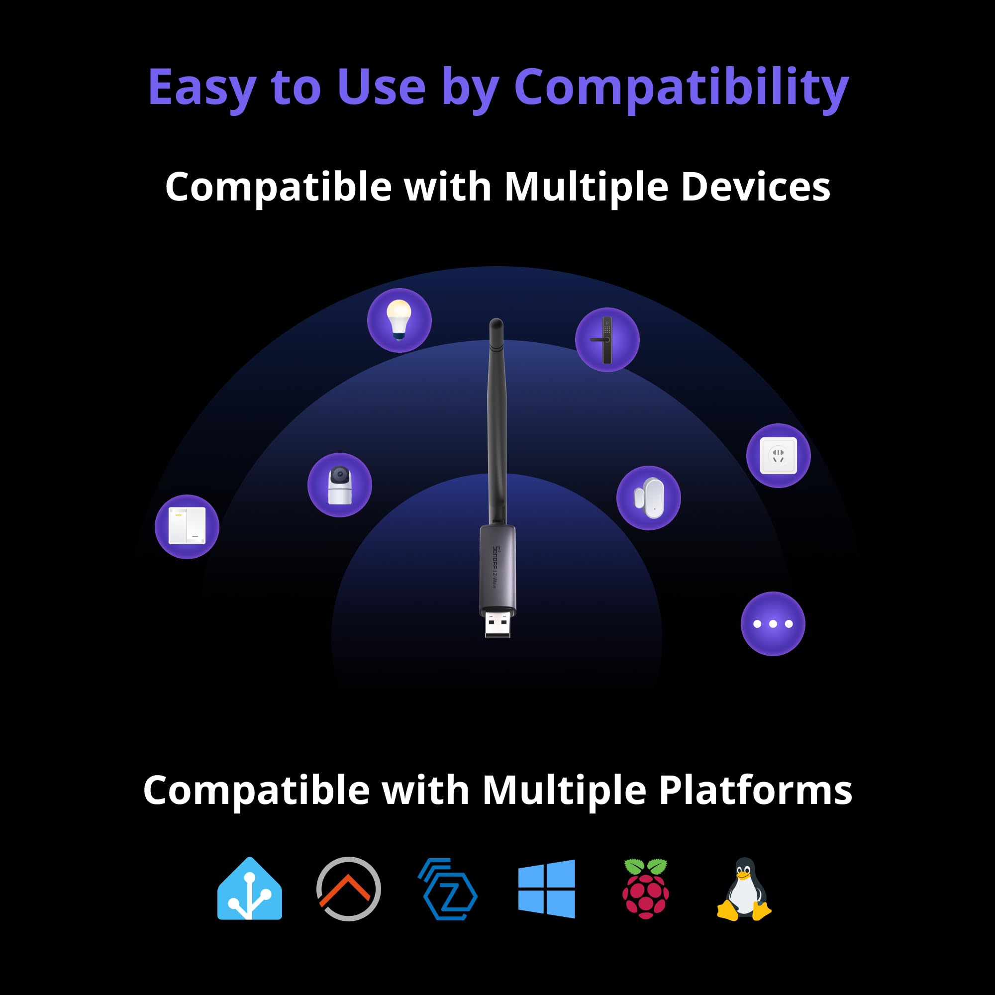 SONOFF Z-Wave 800 Dongle Plus (Dongle-PZG23), USB-Stick mit EFR32ZG23, kompatibel mit Home Assistant und openHAB, S2-Sicherheit, stabile und weitreichende Smart-Home-Steuerung - 5