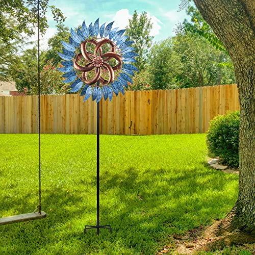 WONDER GARDEN Wind Spinner - 6.2FT Large Wind Sculpture Wind Spinner Metal Windmills for Patio Lawn and Garden Outdoor Decorations