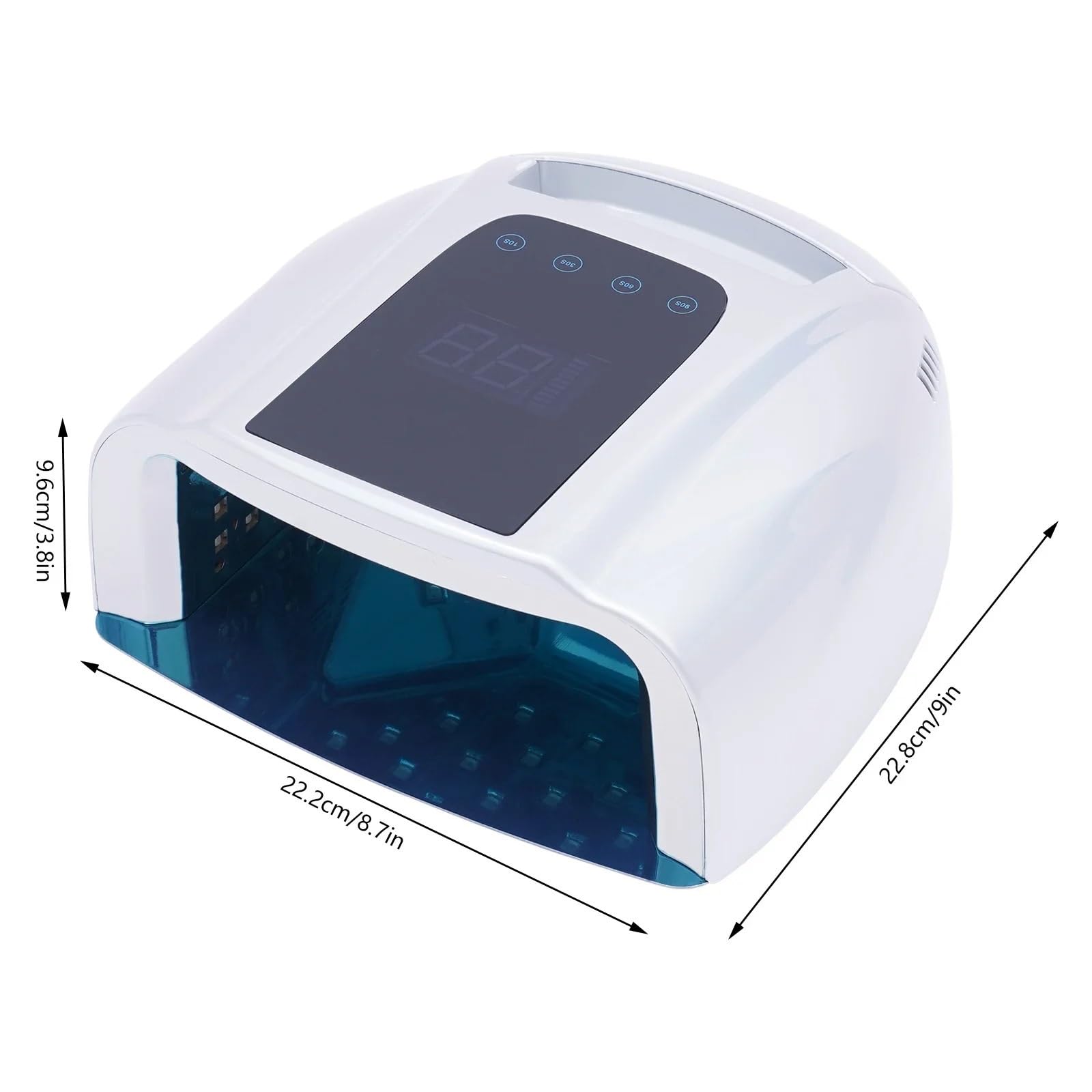 Lampa UV do paznokci, Lampa do paznokci LED 96 W z podwójnym światłem, suszarka do paznokci, profesjonalna lampa UV do paznokci z wyświetlaczem LCD i 4 ustawieniami timera