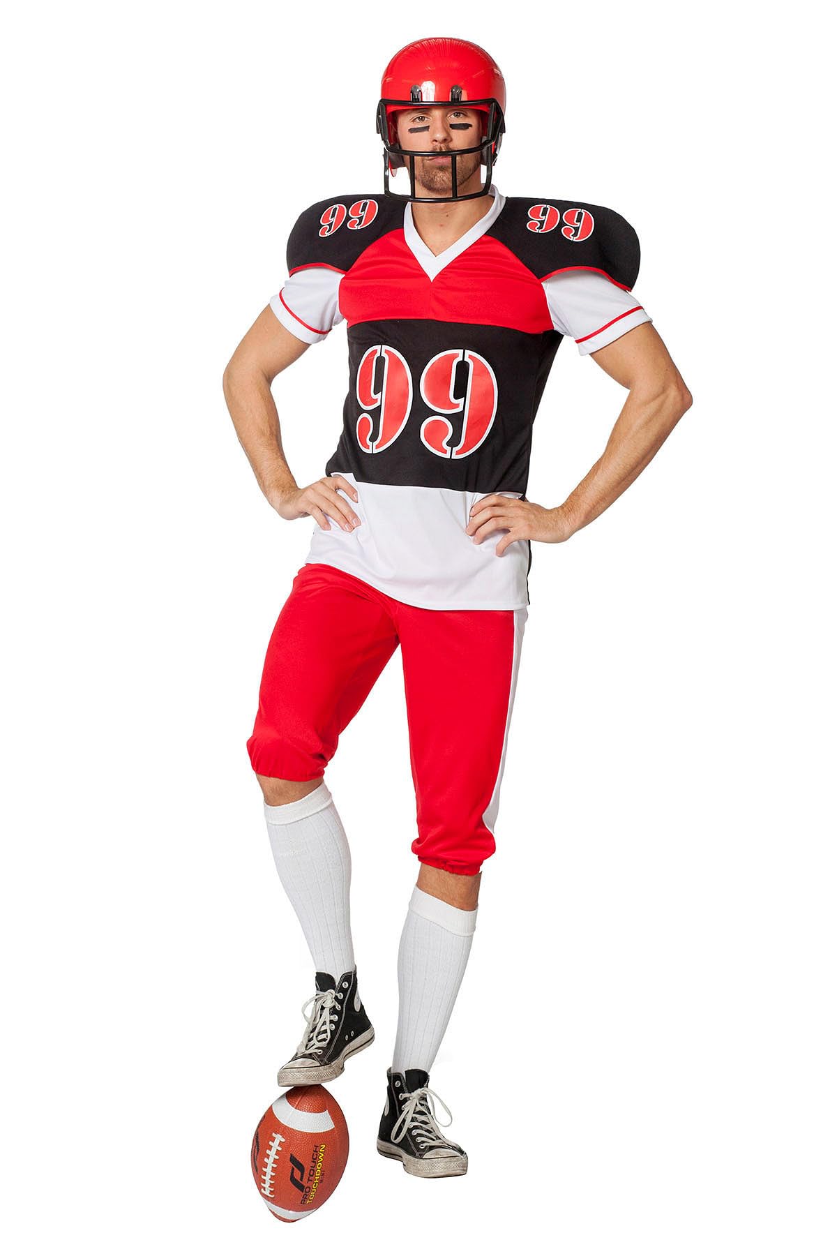 WILBERS & WILBERS 5939 Men's American Football Costume, 2-Piece with Shirt and Trousers, Sportsman Fancy Dress for Carnival